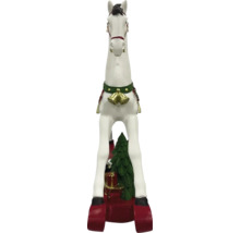 Dekorative Pferdefigur mit Weihnachtsbaum und Geschenken