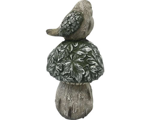 Dekorative Gartenfigur: Vogel auf Pilz