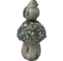 Dekorative Gartenfigur, Vogel auf Pilz