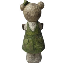 Dekofigur Teddy mit Buch für den Garten