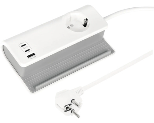 Steckdosenleiste mit USB-Anschlüssen und Netzstecker