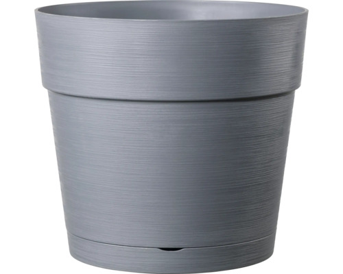 Pflanztopf Save Ø 38 cm aschgrau Grauer Pflanztopf aus Kunststoff mit Untersetzer