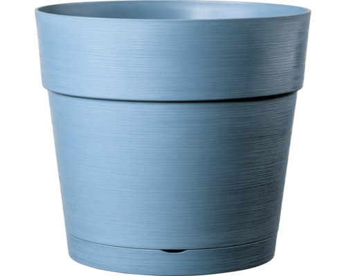 Blauer Pflanztopf mit Untersetzer
