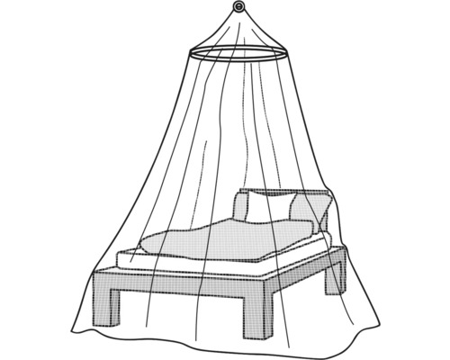 Bett mit Moskitonetz für Insektenschutz