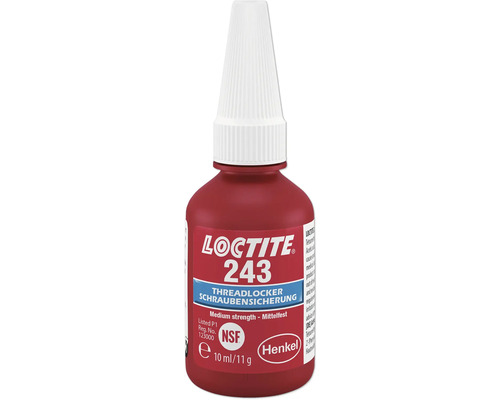 LOCTITE Schraubensicherung - Zertifiziert nach ANSI/NSF Standard 61 - 243 Mittelfest Normal 5 ml Loctite 243 Schraubensicherung mittelfest, 10 ml