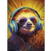 Illustration eines Faultiers mit Kopfhörern und Sonnenbrille