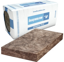 Verpackte Mineralwolle und eine einzelne Mineralwolleplatte