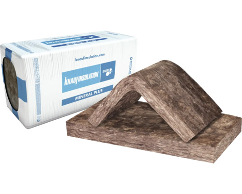 Mineralwolle Dämmstoffpackung und Musterstück