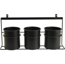 Wandregal mit drei Behältern aus Metall