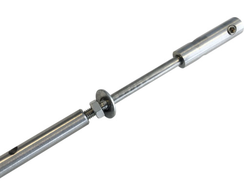 Metallspannschloss mit Mutter und Unterlegscheibe