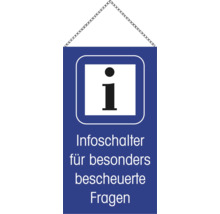Infostelle für besonders knifflige Fragen Schild