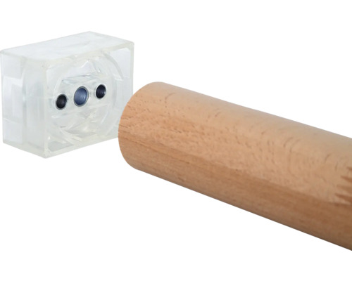 Holzstab mit transparenter Halterung