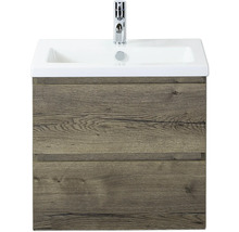 Waschtischunterschrank mit zwei Schubladen und Aufsatzwaschbecken