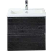 Waschtischunterschrank mit zwei Schubladen, Keramikwaschbecken und Armatur