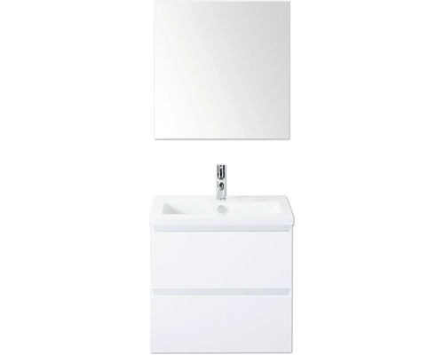 Waschtisch mit Spiegel und zwei Schubladen