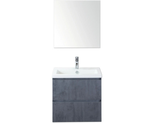 Waschbeckenunterschrank mit Waschbecken und Spiegel für das Badezimmer