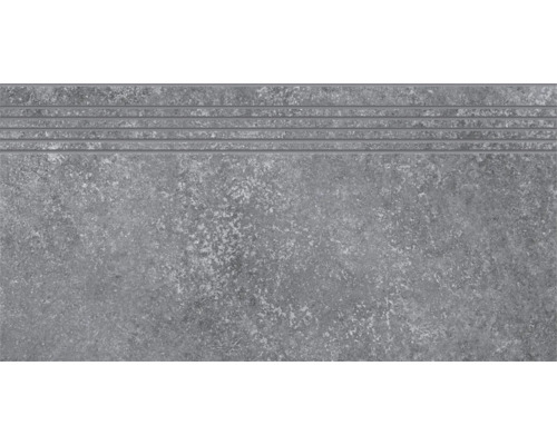 Graue Treppenfliese mit Rillen