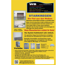 Informationen zur Wasserbarriere mit Beispielen für Hochwasserschäden
