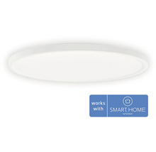 Weiße Deckenleuchte mit Smart Home Symbol