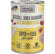 Macs Katzenfutter Dose mit Geflügel, Rind und Cranberry
