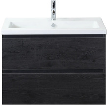 Waschtischunterschrank mit zwei Schubladen, Keramikwaschbecken und Armatur