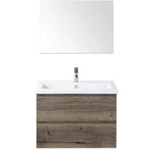 Waschtischkombination mit Spiegel und Unterschrank im Holzdesign
