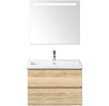 Waschtisch mit Unterschrank, Spiegel und Beleuchtung für das Badezimmer