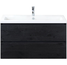 Waschtischunterschrank mit zwei Schubladen und Aufsatzwaschbecken