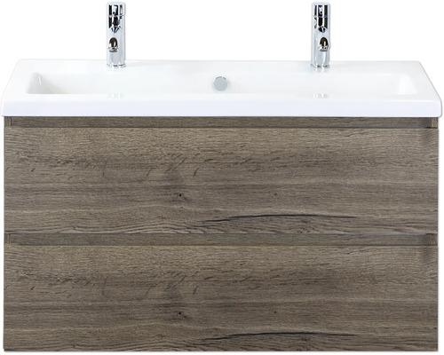 Waschtischunterschrank mit zwei Schubladen und Waschbecken