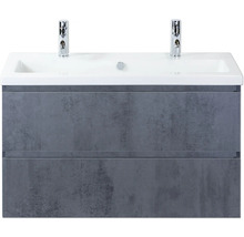 Waschtischunterschrank mit zwei Schubladen, Waschtisch und Armaturen