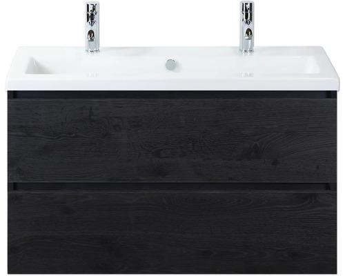 Waschtischunterschrank mit zwei Schubladen, Waschbecken und Armaturen