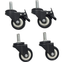 Vier Möbelrollen mit Bremse und Gewindestift