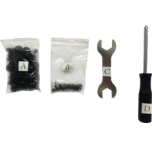 Befestigungsmaterialien und Werkzeuge: Schrauben, Schraubenschlüssel und Schraubendreher