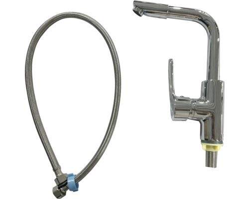 Küchenarmatur aus verchromtem Metall mit Anschlussschlauch