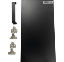 Tenneker Logo, Schranktür, Griff und zwei Scharniere