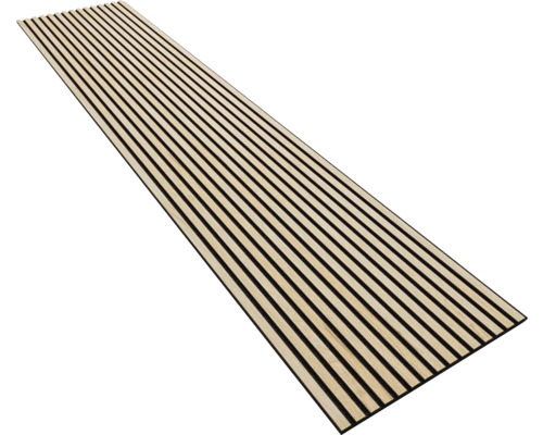 Akustikpaneel Farbton Eiche Natur furniert 2600 x 560 x 18 mm Holzpaneel mit Lamellenstruktur für Wand- und Deckengestaltung