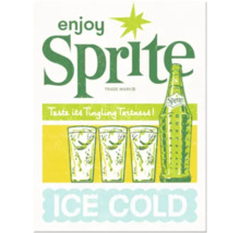 Sprite Poster mit Flasche und Gläsern
