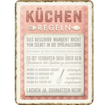 Metallschild mit Küchenregeln