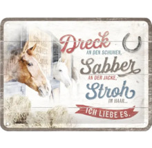 Dekoratives Schild mit Pferde-Motiv und Spruch