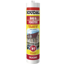 Soudal Bau und Fenster Silikon für Beton, Kunststoff, Aluminium und PVC