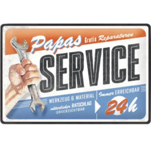Dekoratives Schild mit der Aufschrift Papas Service, Werkzeug und Material, 24 Stunden erreichbar