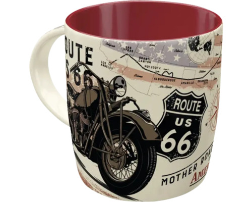 Tasse mit Route 66 Motiv und Motorrad