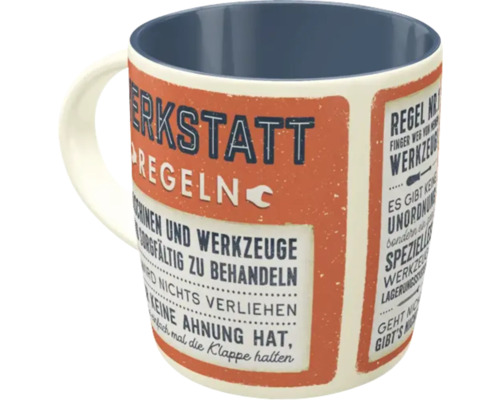 Tasse mit Werkstattregeln