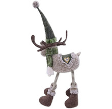 Dekorativer Rentier-Weihnachtsschmuck mit Mütze und Schal