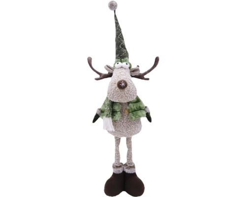 Dekorative Rentierfigur mit Mütze und Schal