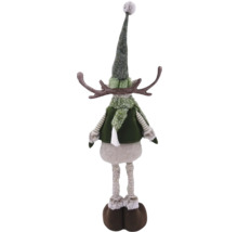 Dekorative Rentierfigur mit Mütze, Weste und Geweih für die Weihnachtszeit
