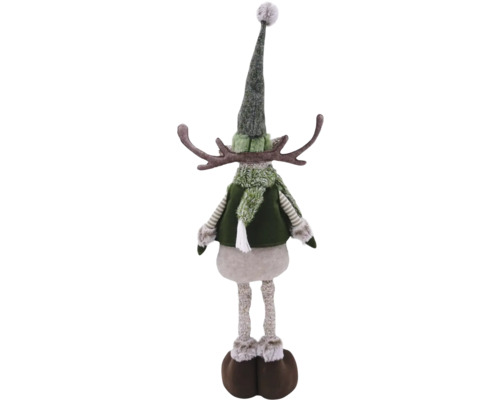 Dekorative Rentierfigur mit Mütze, Weste und Geweih für die Weihnachtszeit