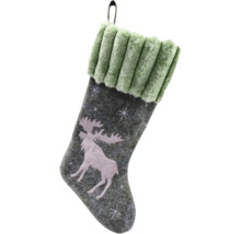Dekorativer Weihnachtsstrumpf mit Elchmotiv und Aufhängeschlaufe