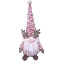 Dekorative Zwergenfigur mit Mütze und Geweih für die Weihnachtsdekoration