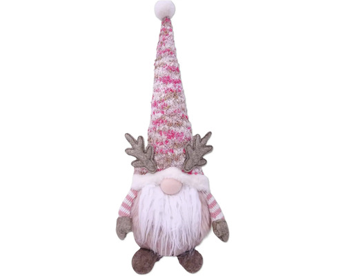 Dekorative Zwergenfigur mit Mütze und Geweih für die Weihnachtsdekoration